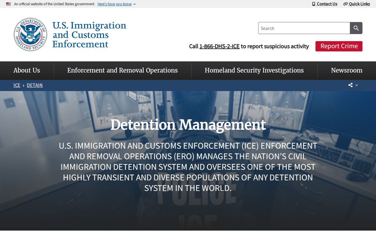 ICE detention management source for Hodgeman County transfer and release questions