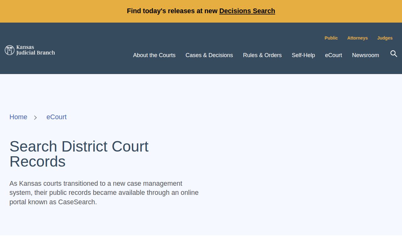 Hodgeman County release record access through Kansas district courts